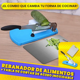 Rebanador De Alimentos + Tabla De Cortar De Acero Inoxidable