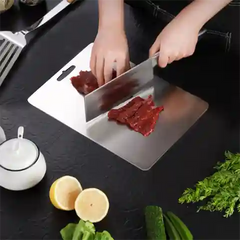 Rebanador De Alimentos + Tabla De Cortar De Acero Inoxidable