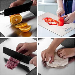 Rebanador De Alimentos + Tabla De Cortar De Acero Inoxidable