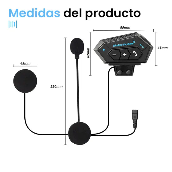 Audífono Bluetooth para Casco
