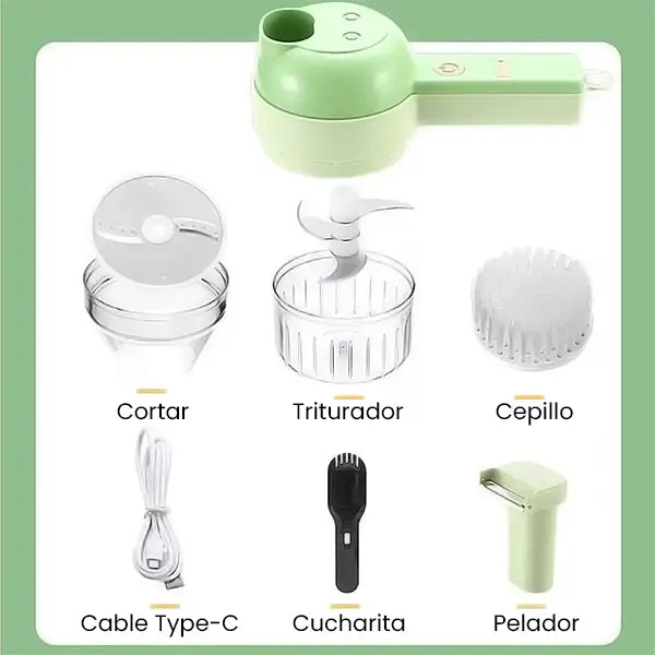 Cortador de verduras eléctrico 4 en 1